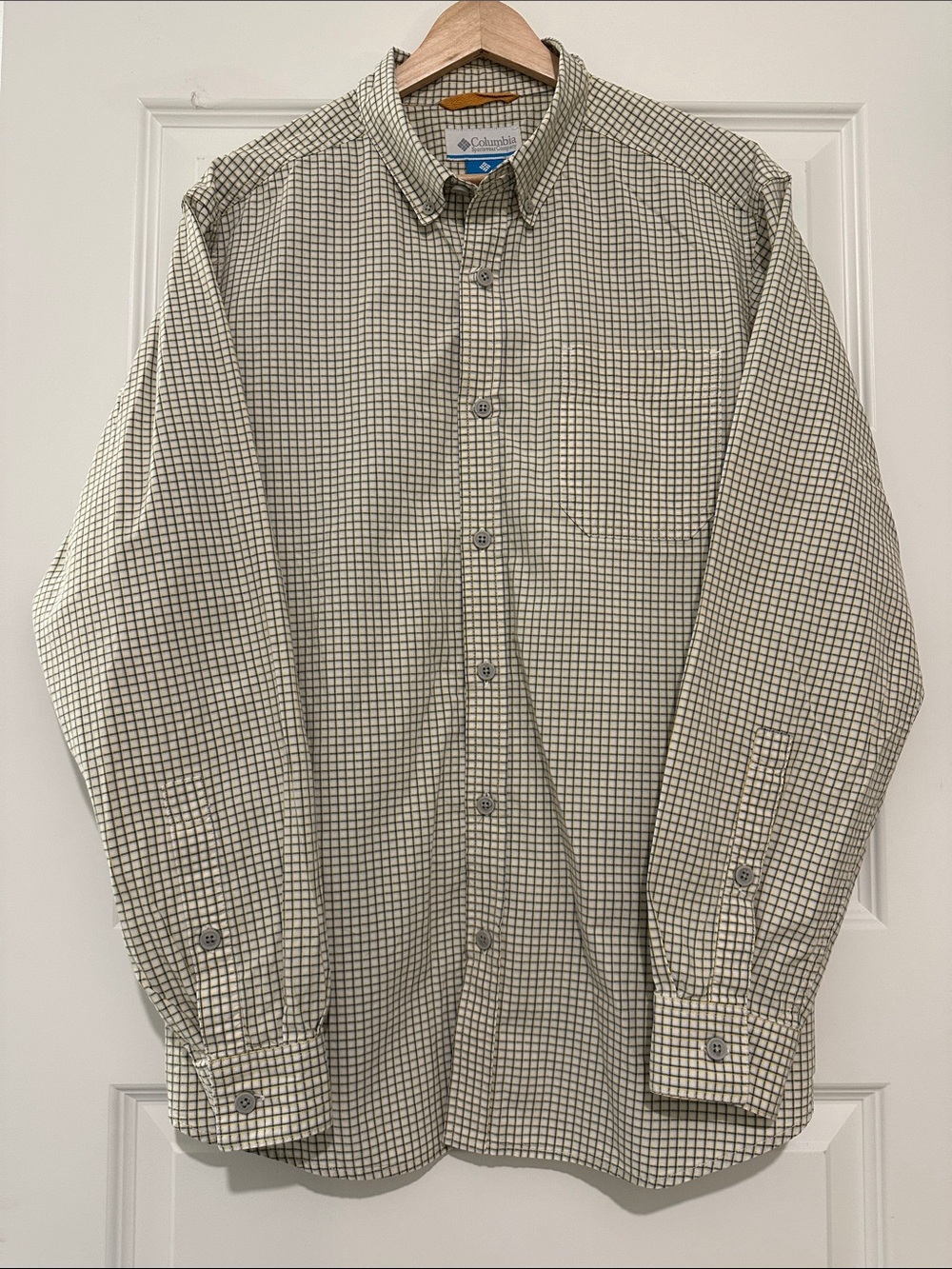 Columbia Men’s Grid Button-Down Shirt - Navy and Yellow